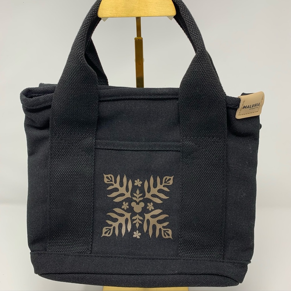 Maluhia Dreams Tote Crossbody Small Black Canvas Disney Inspired Hawaii NWOT